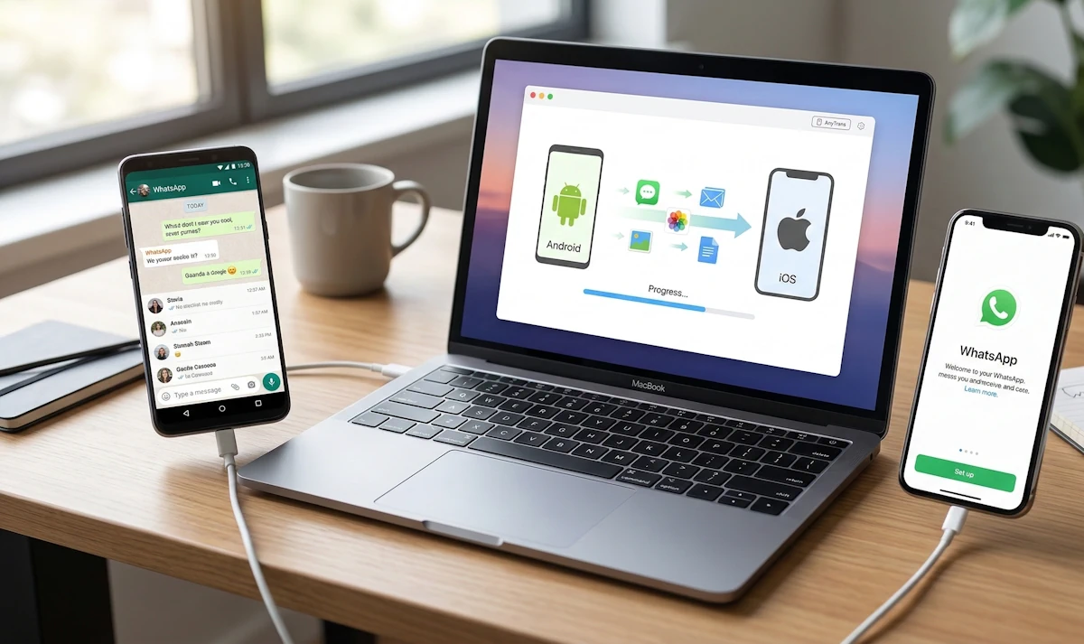 Jak przenieść pliki WhatsApp z Androida na iPhone'a za pomocą AnyTrans?
